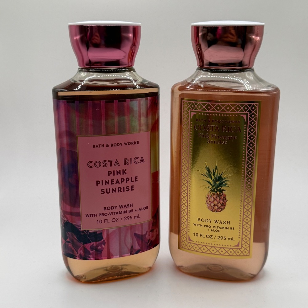 Bath & Body Works Costa Rica Pink Pineapple Sunrise Body Wash 10oz Set of 2